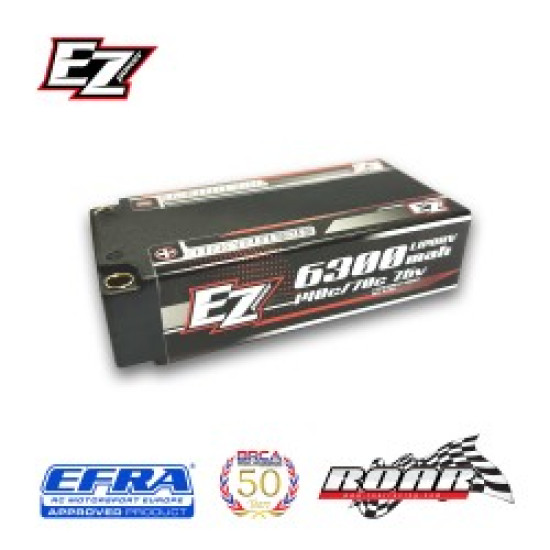 BATTERIA EZ POWER LIPO 6300,LONG RUN SHORT PACH 7,5 V 2 S 140/70 HW GRAFENE - 5MM  GR218  MM 96 X 46,5 X 24,5